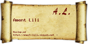 Ament Lili névjegykártya