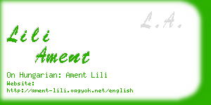 lili ament business card
